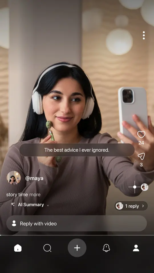 The WeMotions app: a video with a reply waiting